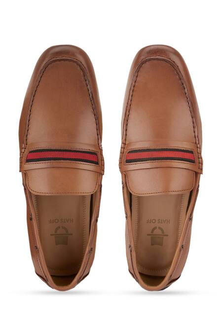 Shop Hats Off Accessories Brown Tan Genuine Leather Loafer Shoes Shop_Hats Off Accessories_Brown Tan Genuine Leather Loafer Shoes