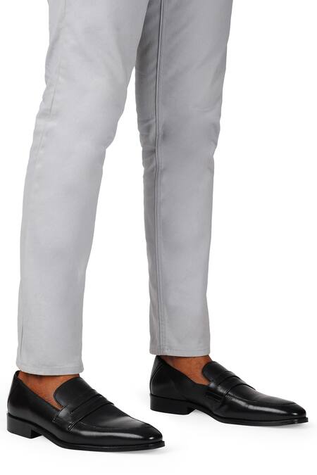 Hats Off Accessories Black Genuine Leather Penny Loafers Online at Aza Fashions Hats Off Accessories_Black Genuine Leather Penny Loafers_Online_at_Aza_Fashions