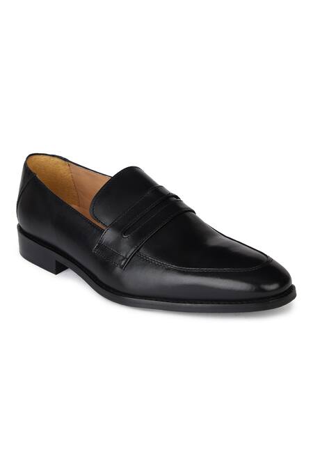 Buy Hats Off Accessories Black Genuine Leather Penny Loafers Online at Aza Fashions Buy_Hats Off Accessories_Black Genuine Leather Penny Loafers_Online_at_Aza_Fashions