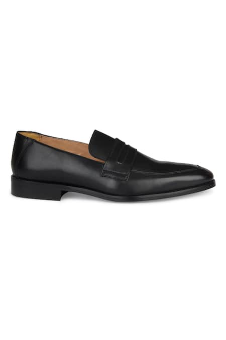 Shop Hats Off Accessories Black Genuine Leather Penny Loafers Online at Aza Fashions Shop_Hats Off Accessories_Black Genuine Leather Penny Loafers_Online_at_Aza_Fashions