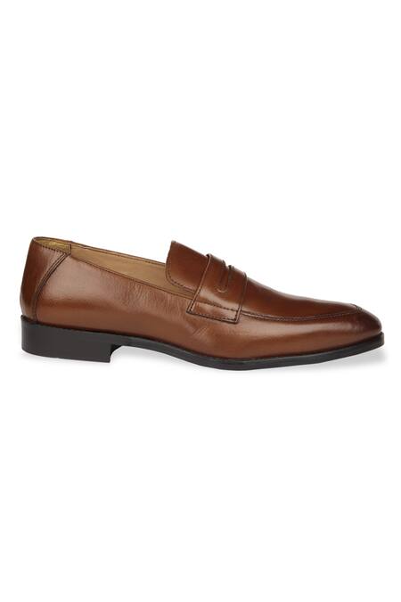 Buy Hats Off Accessories Brown Pointed Toe Leather Penny Loafers Online at Aza Fashions Buy_Hats Off Accessories_Brown Pointed Toe Leather Penny Loafers_Online_at_Aza_Fashions