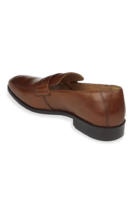 Shop Hats Off Accessories Brown Pointed Toe Leather Penny Loafers Online at Aza Fashions Shop_Hats Off Accessories_Brown Pointed Toe Leather Penny Loafers_Online_at_Aza_Fashions