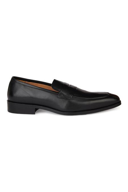 Hats Off Accessories Black Genuine Leather Penny Loafers at Aza Fashions Hats Off Accessories_Black Genuine Leather Penny Loafers_at_Aza_Fashions