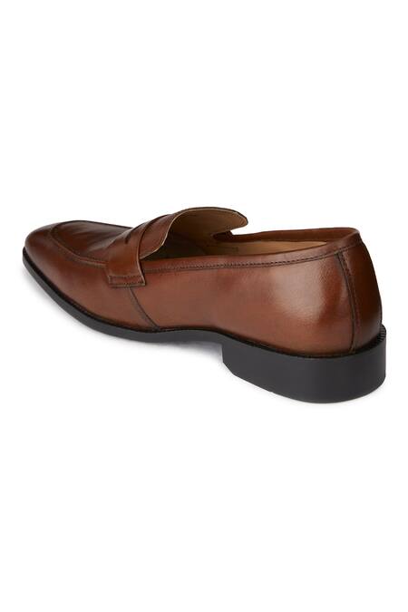 Hats Off Accessories Brown Genuine Leather Slip On Penny Loafers at Aza Fashions Hats Off Accessories_Brown Genuine Leather Slip On Penny Loafers_at_Aza_Fashions