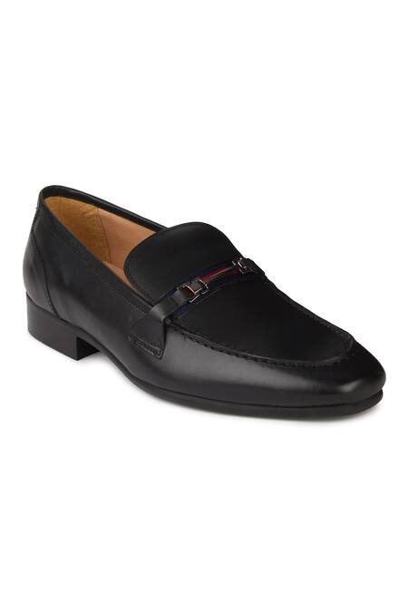 Hats Off Accessories Black Buckles Genuine Leather Loafers Online at Aza Fashions Hats Off Accessories_Black Buckles Genuine Leather Loafers_Online_at_Aza_Fashions