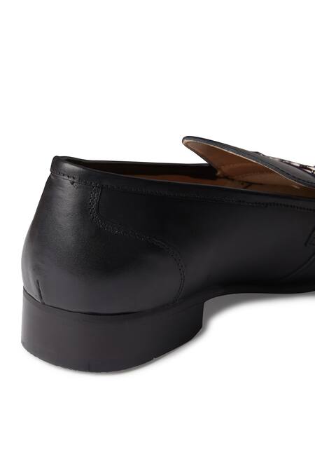 Shop Hats Off Accessories Black Buckles Genuine Leather Loafers Shop_Hats Off Accessories_Black Buckles Genuine Leather Loafers