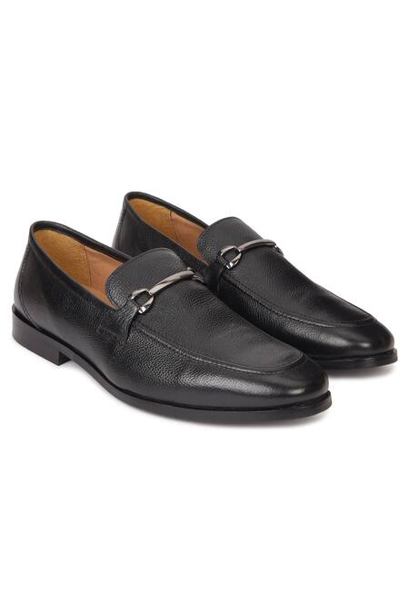 Hats Off Accessories Genuine Leather Metal Buckle Loafers 