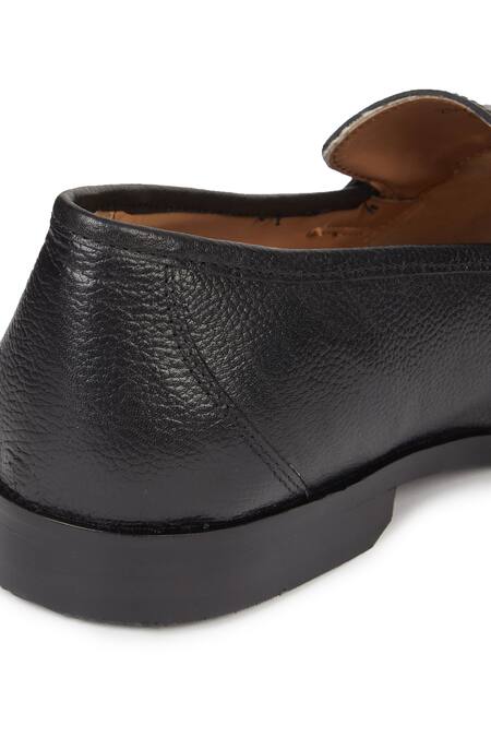 Buy Hats Off Accessories Black Buckles Genuine Leather Loafers With Buy_Hats Off Accessories_Black Buckles Genuine Leather Loafers With