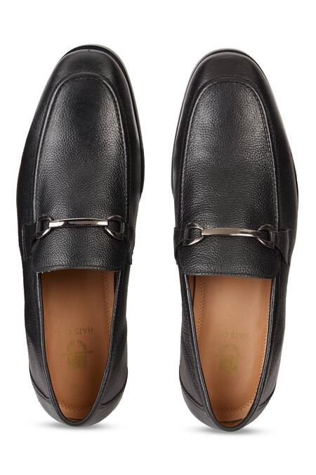 Shop Hats Off Accessories Black Buckles Genuine Leather Loafers With Shop_Hats Off Accessories_Black Buckles Genuine Leather Loafers With