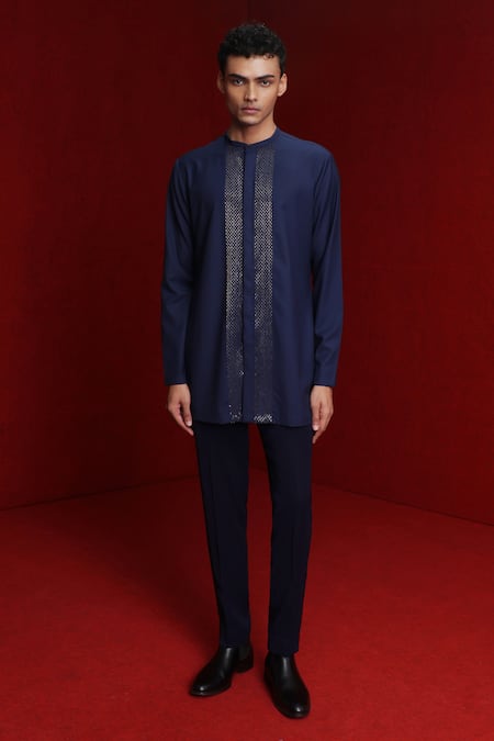 Tisa - Men Cutdana Embroidered Panel Kurta 