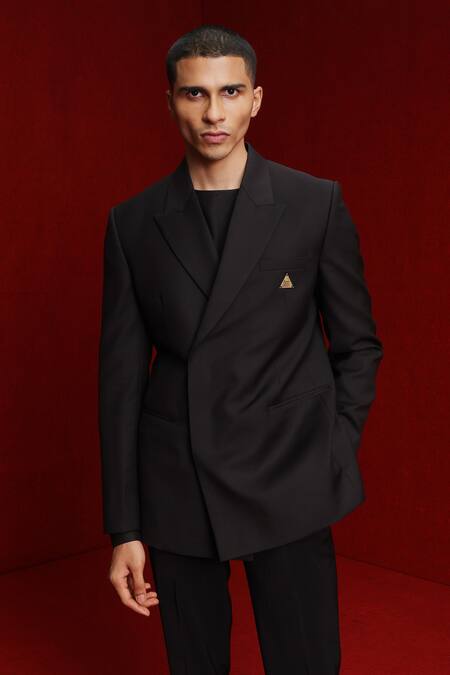 Buy Tisa - Men Black Suit And Trouser Viscose Polyester Applique Embroidery Placement Set Online at Aza Fashions Buy_Tisa - Men_Black Suit And Trouser Viscose Polyester Applique Embroidery Placement Set_Online_at_Aza_Fashions