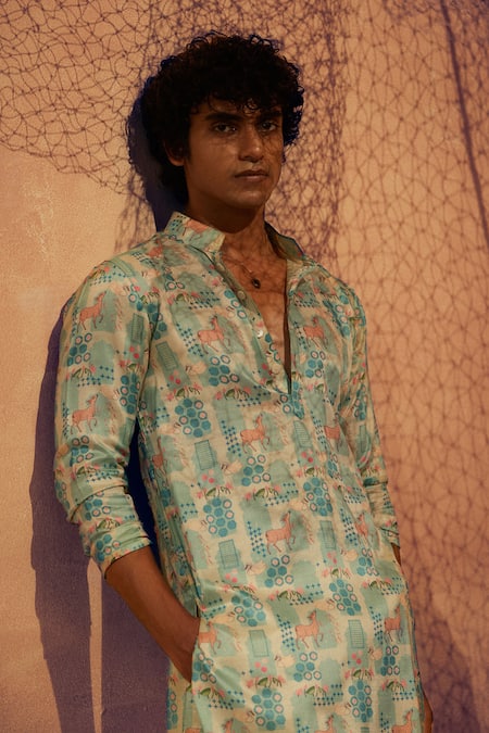 Eleven Brothers Deer Park Print Kurta & Pant Set 