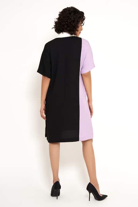 House Of Behram Dual Color Block Shirt Dress 