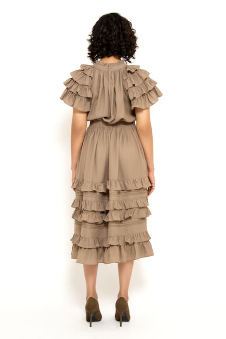 House Of Behram Ruffle Detailed Dress 