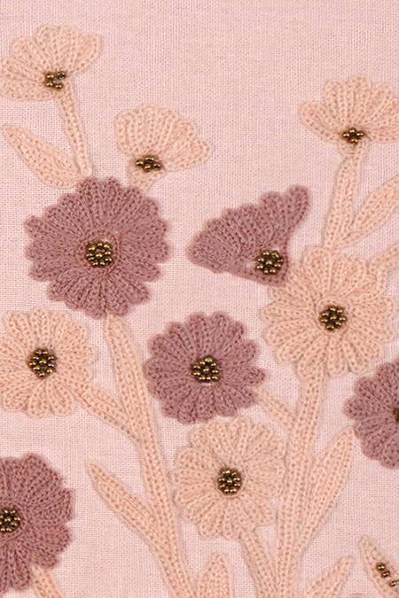 Ode & Cloe Pink 100% Cotton Floral Dori, Chikankari Aari 6 Pcs Of Table Mat Online at Aza Fashions Ode & Cloe_Pink 100% Cotton Floral Dori, Chikankari Aari 6 Pcs Of Table Mat_Online_at_Aza_Fashions