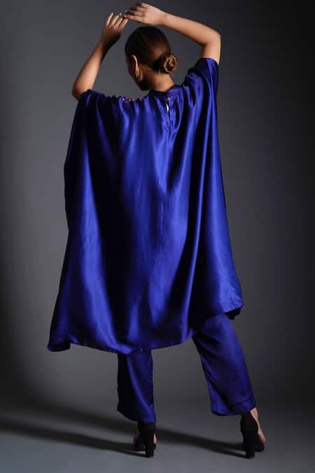 Kyra By Nina + Deepika Hand Painted Peacock Motif Top & Pant Set 