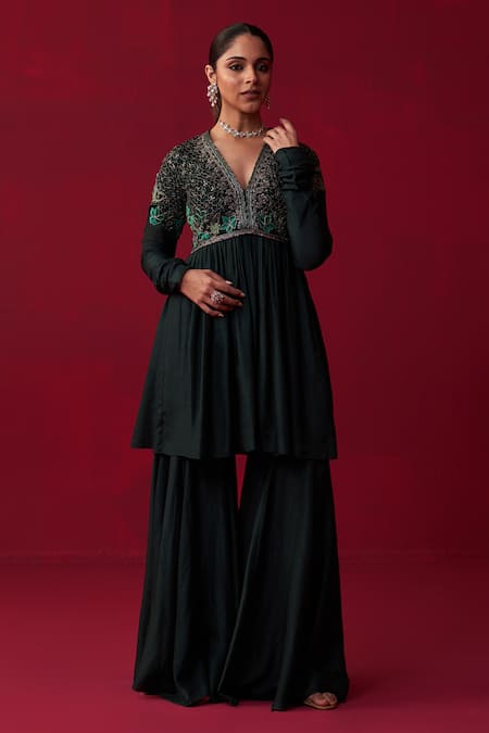 Adaara Couture Natures Bounty Embroidered Anarkali & Sharara Set 