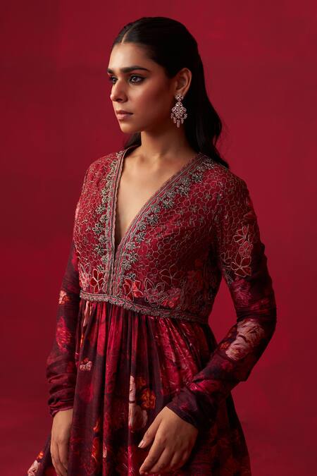 Adaara Couture Pink Silk Embroidery, Sequins, Natures Bounty Printed Anarkali And Sharara Set at Aza Fashions Adaara Couture_Pink Silk Embroidery, Sequins, Natures Bounty Printed Anarkali And Sharara Set _at_Aza_Fashions