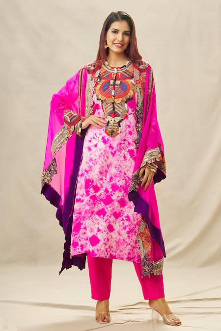 Anamika Khanna Tie Dye Pattern Kurta Set 