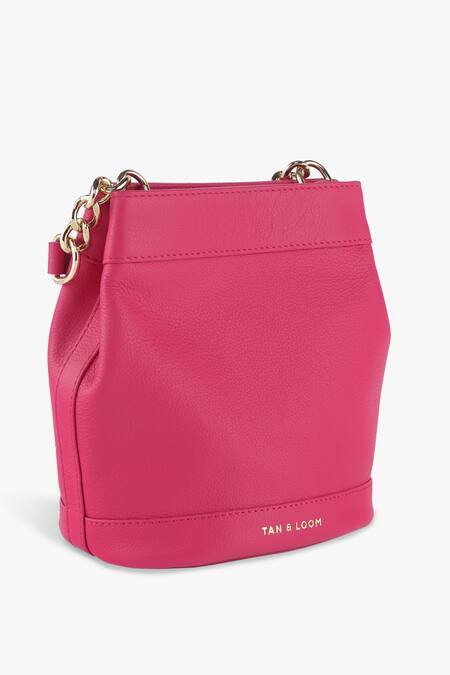 Tan & Loom Pink Plain Rani Solid Leather Potli Bag Online at Aza Fashions Tan & Loom_Pink Plain Rani Solid Leather Potli Bag _Online_at_Aza_Fashions