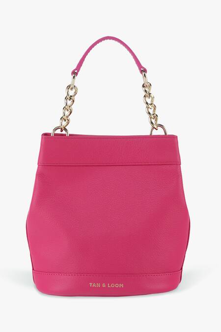 Shop Tan & Loom Pink Plain Rani Solid Leather Potli Bag Online at Aza Fashions Shop_Tan & Loom_Pink Plain Rani Solid Leather Potli Bag _Online_at_Aza_Fashions