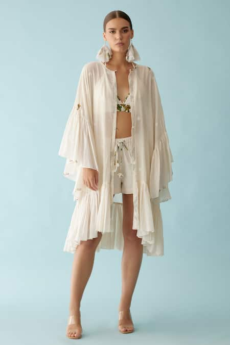 Nikasha Cascading Flared Sleeves Cape 