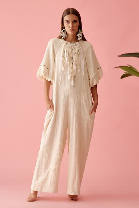 Nikasha Fringe Neckline Jumpsuit 