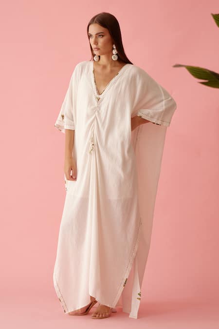 Nikasha Ruched Yoke Long Kaftan 