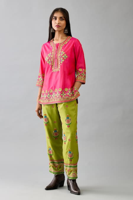 KORA Cutwork Short Kurta With Pant 