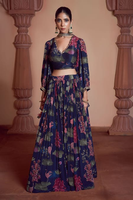 Megha Pitti Botanic Print Lehenga Set 