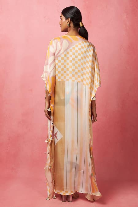 Vedika M Abstract Floral Print Jacket Skirt Set 