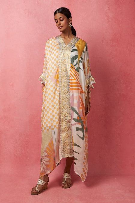 Vedika M Floral Abstract Print Kaftan 