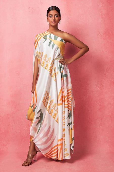 Vedika M Abstract Geometric Print Dress 