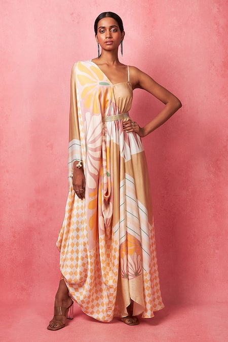 Vedika M Asymmetric Printed Dress 