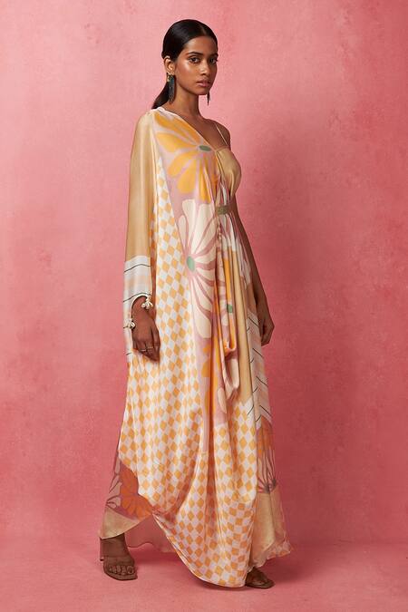 Vedika M Multi Color Satin Sequins One Shoulder Asymmetric Printed Dress Online at Aza Fashions Vedika M_Multi Color Satin Sequins One Shoulder Asymmetric Printed Dress _Online_at_Aza_Fashions