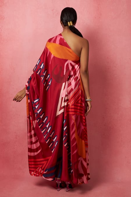 Vedika M Abstract Print Flared Dress