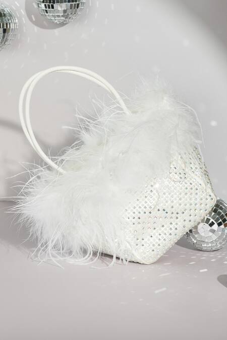 Buy_House Of Bio_White Embellished Emma Pearl Work Bag _Online_at_Aza_Fashions