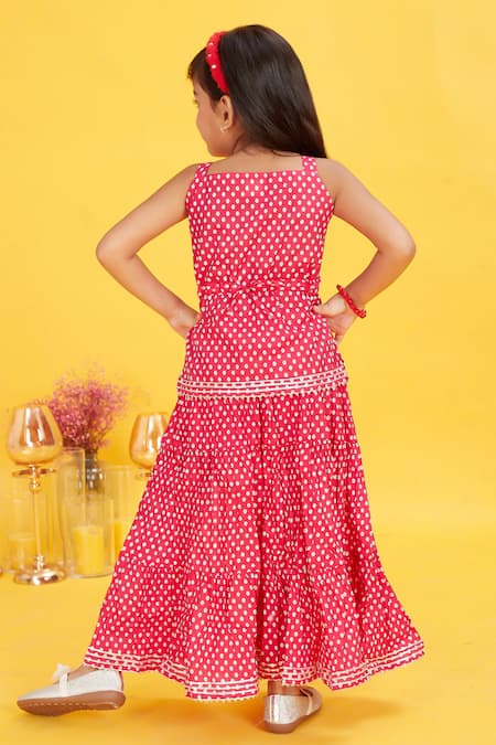 Maaikid Polka Dot Print Tunic With Skirt 