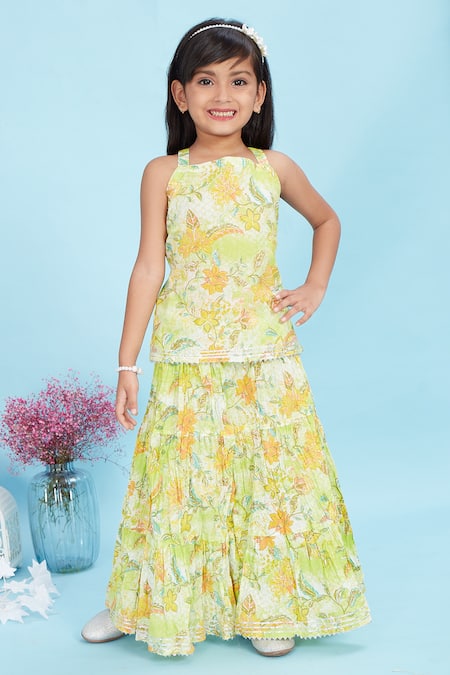 Maaikid Floral Bloom Print Tunic With Skirt 