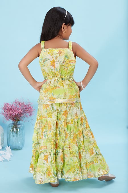 Maaikid Floral Bloom Print Tunic With Skirt 