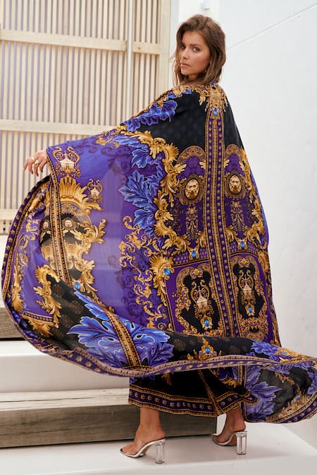 Zariaah Empress Print Kaftan With Long Robe 