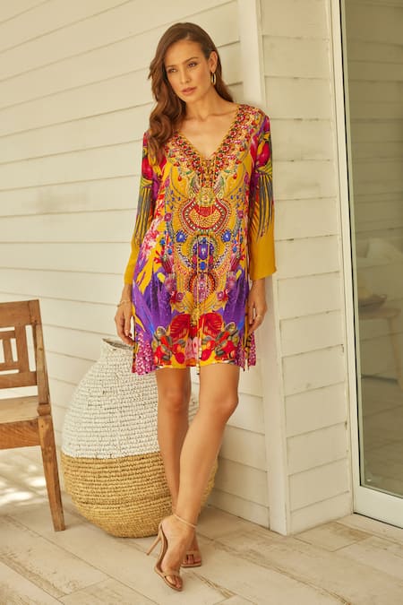 Zariaah Tropical Floral Print Tunic 