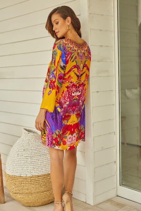 Zariaah Tropical Floral Print Tunic 