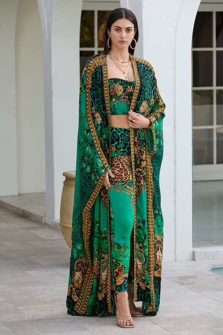 Zariaah Wild Leopard Print Long Cape 