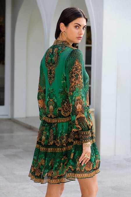 Zariaah Wild Leopard Print Shirt Dress 