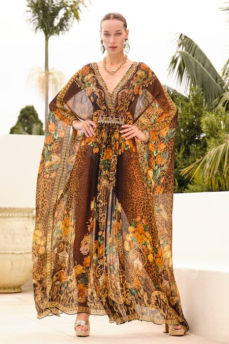 Zariaah Enchanted Print Long Kaftan 