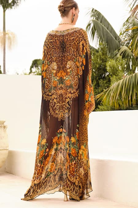 Zariaah Enchanted Print Long Kaftan 