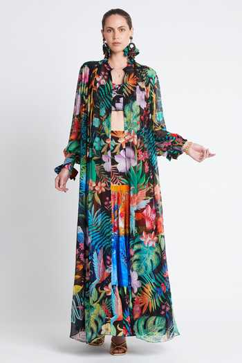 Buy Zariaah Multi Color Viscose, Silk Crystals Sweetheart Neck Tropical Floral Print Bustier Online at Aza Fashions Buy_Zariaah_Multi Color Viscose, Silk Crystals Sweetheart Neck Tropical Floral Print Bustier _Online_at_Aza_Fashions