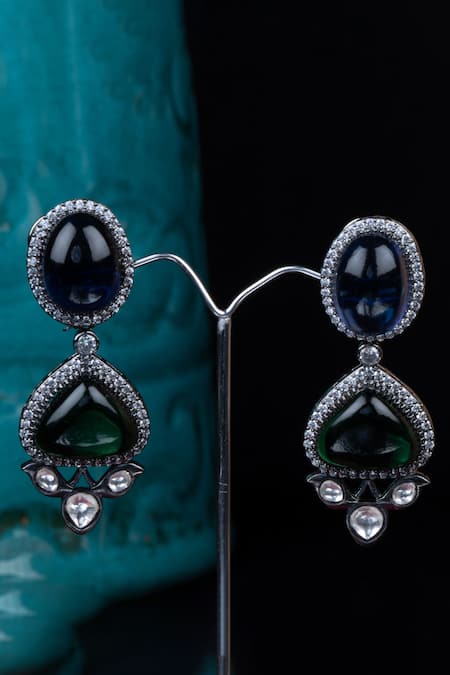 Studio6 Jewels_Multi Color Stones Geometric Shaped Necklace Set _Online_at_Aza_Fashions