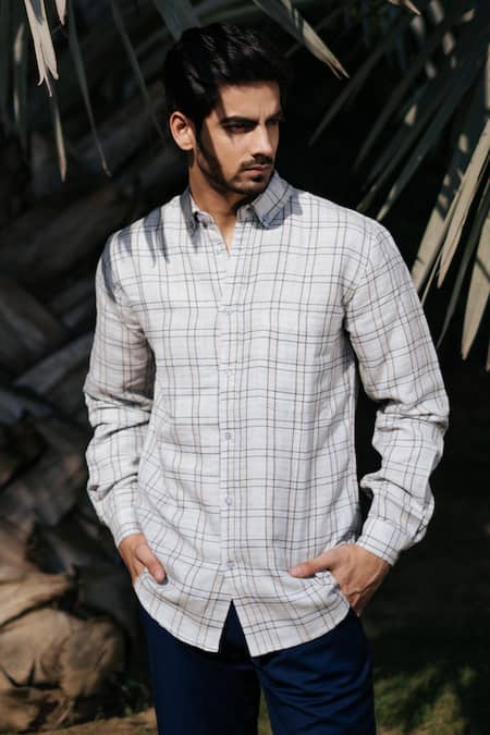Buy_Artless_Grey Recycled Cotton Printed Checkered Me Out Shirt